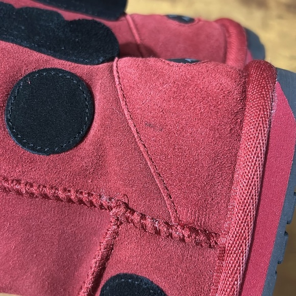 EMU Australia Girls Ladybird Red and Black Suede Merino Wool Boots K8 - Picture 9 of 9